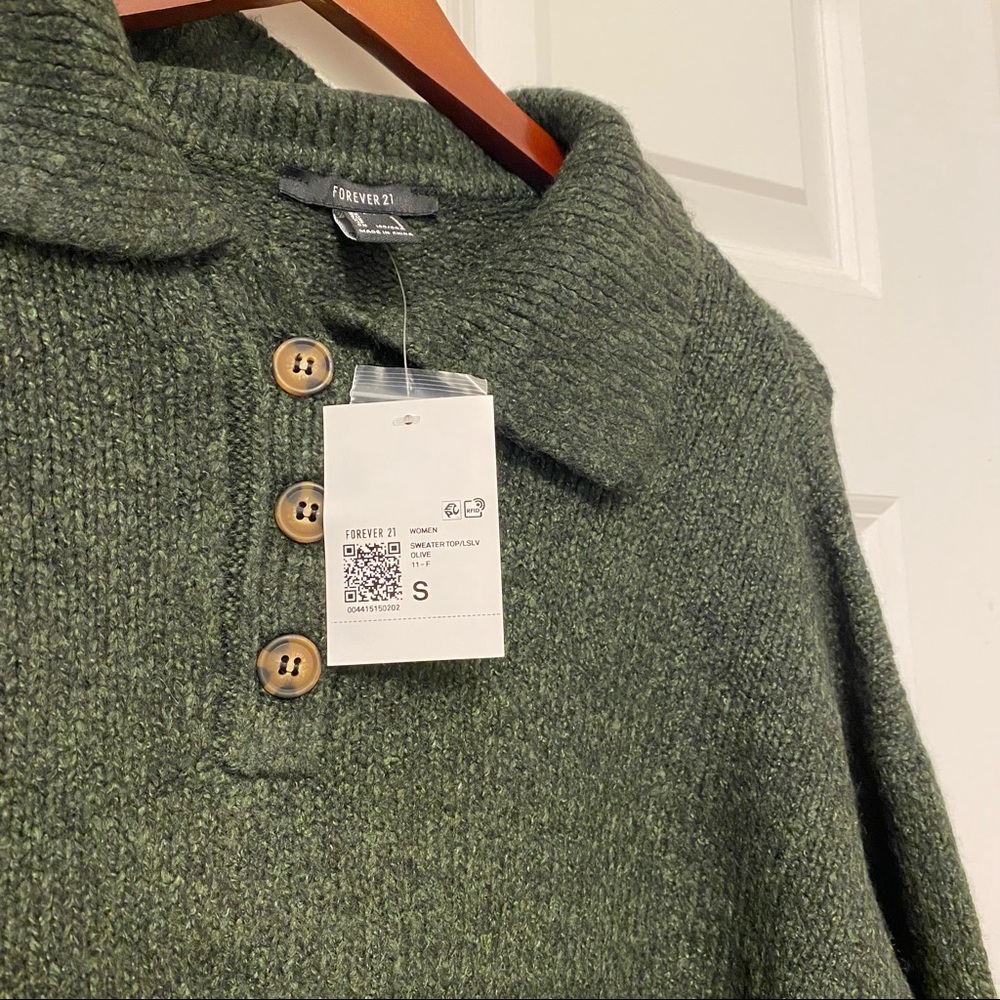 Marled Half-Buttoned Sweater - Picture 3 of 7